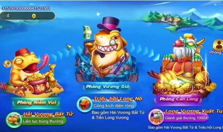 Các phòng chơi trong game Bắn Cá Royal Fishing Tại V9Bet