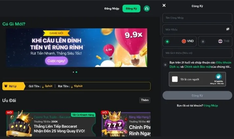 Đăng Ký V9Bet Nhanh Chóng An Toàn Với Hướng Dẫn Cụ Thể 2 Giao diện đăng ký V9Bet