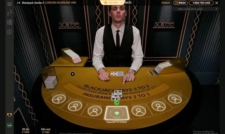 Trò Chơi Blackjack Tại V9Bet Với Luật Chơi Và Cách Thắng Chuẩn Xác 2 Giao diện chơi Blackjack Tại V9Bet