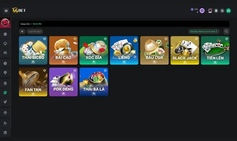 Đa dạng các thể loại game để trải nghiệm tại nhà cái V9BET