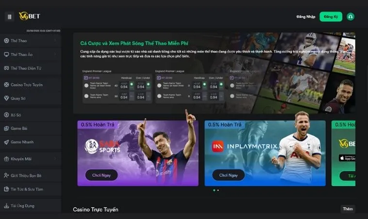 Thể Thao V9Bet 1 Sảnh cá cược Thể Thao V9Bet thiết kế giao diện đẹp, chuyên nghiệp