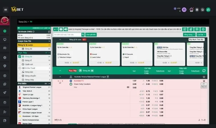 Tìm Hiểu Cá Cược Bóng Đá V9Bet Với Luật Chơi Và Kèo Đa Dạng 2 Bảng kèo cá cược bóng đá V9Bet